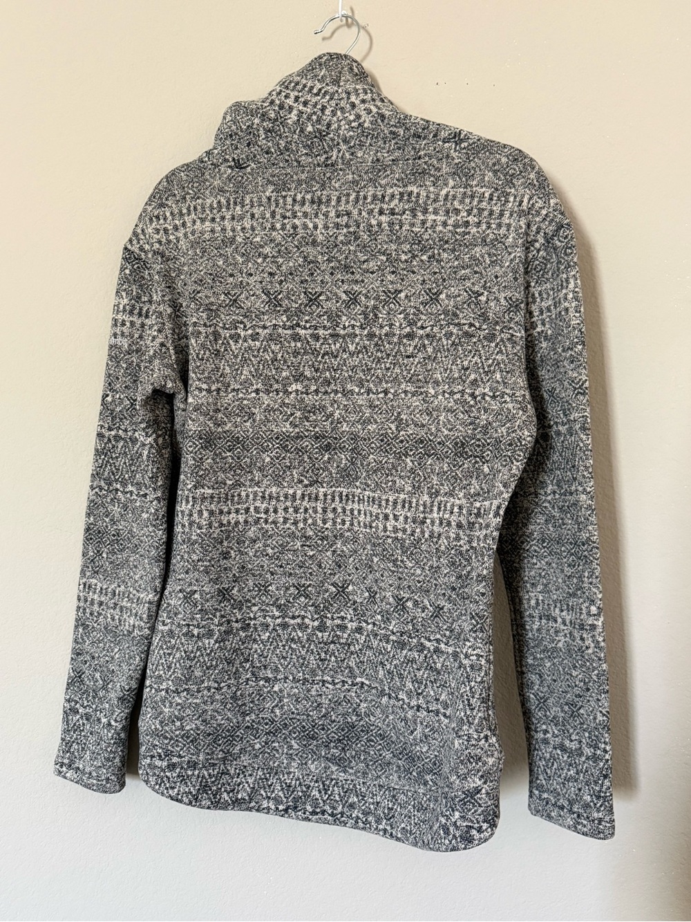 Columbia Fair Isle Cowl Neck Fleece Pullover Sweater Gray Nordic Medium - Picture 4 of 5